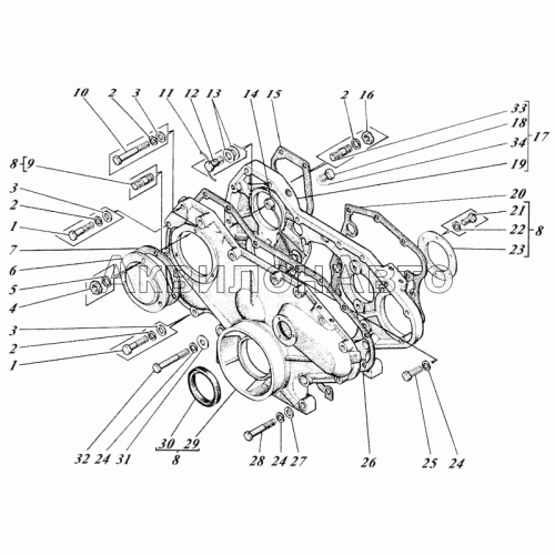 Картер шестерен с крышкой 4405-02с1-01 Картер шестерен с крышкой 4405-02с1-01