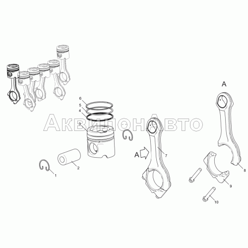 Группа шатунно-поршневая 536-30-100400-010