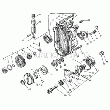 Крышка регулятора задняя и державка грузов с муфтой