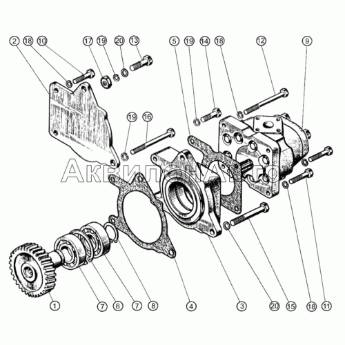 Установка насоса шестеренного Установка насоса шестеренного