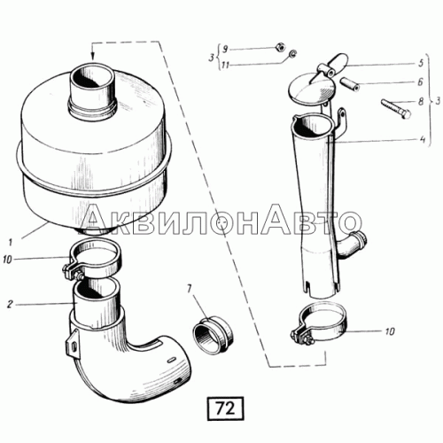 Глушитель СМД-31, -31А, -31.01, 31Б.04 Глушитель СМД-31, -31А, -31.01, 31Б.04