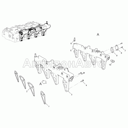Труба распределительная (для двигателя ЯМЗ-5344-10) 5340-30-130300-010
