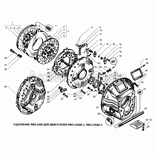 Сцепление ЯМЗ-236К для двигателя ЯМЗ-236ДК-2, ЯМЗ-236ДК-5 Сцепление ЯМЗ-236К для двигателя ЯМЗ-236ДК-2, ЯМЗ-236ДК-5