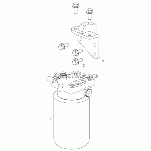 5344.1117005-10 Установка фильтра тонкой очистки (ЯМЗ-53441-20) 5344.1117005-10 Установка фильтра тонкой очистки (ЯМЗ-53441-20)