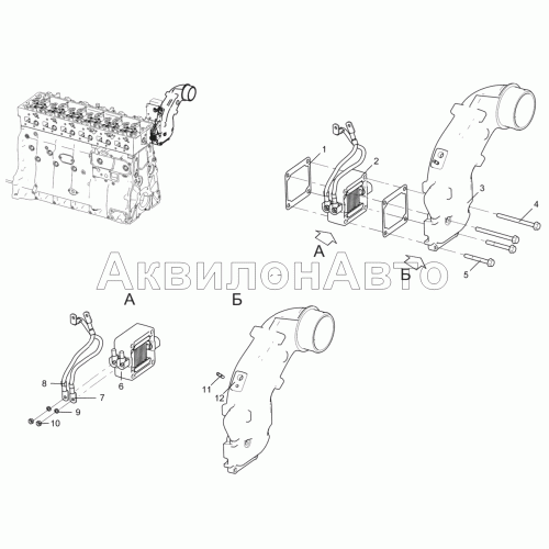 Тракт впускной (для двигателей ЯМЗ-53602-10, ЯМЗ-53622-10, ЯМЗ-53642-10) 53602-30-111500-010 Тракт впускной (для двигателей ЯМЗ-53602-10, ЯМЗ-53622-10, ЯМЗ-53642-10) 53602-30-111500-010