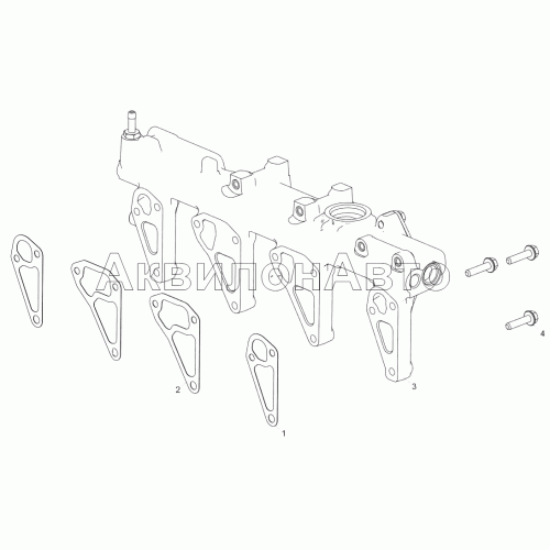 5344.1303005 Установка трубы распределительной (ЯМЗ-5344-10, ЯМЗ-53441-20) 5344.1303005 Установка трубы распределительной (ЯМЗ-5344-10, ЯМЗ-53441-20)
