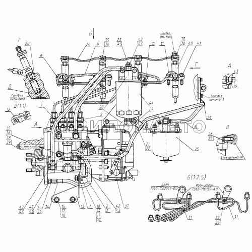 Система питания.Топливные трубопроводы и установка топливной аппаратуры.(с топливным насосом пр-ва ОАО «ЯЗДА») Система питания.Топливные трубопроводы и установка топливной аппаратуры.(с топливным насосом пр-ва ОАО «ЯЗДА»)