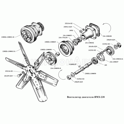 Вентилятор двигателя ЯМЗ-238НБ Вентилятор двигателя ЯМЗ-238НБ