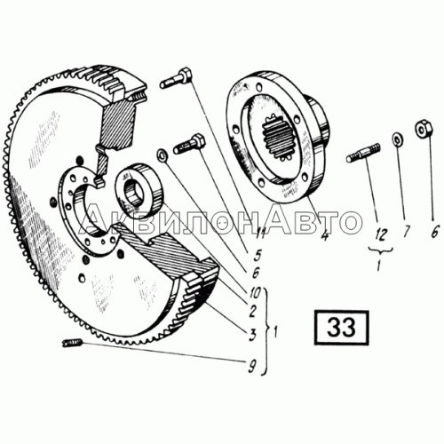 Маховик СМД-21, -22, 22А, 23, 23.01, 23.02, 24, 24.01, 24.02