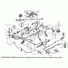 Трубопроводы топливные двигателей с индивидуальными и общими головками цилиндров с рядным ТНВД