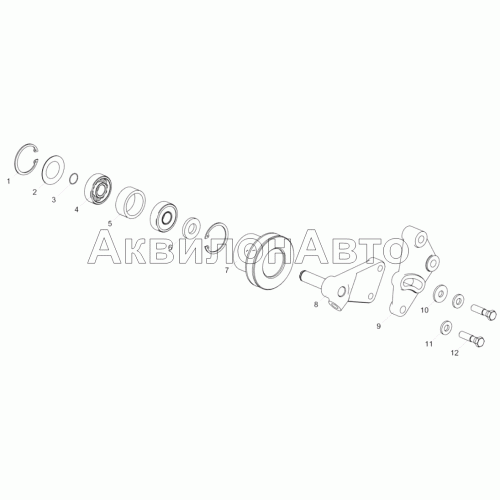 7511.1307155-02 Устройство натяжное с кронштейном в сборе 7511.1307155-02 Устройство натяжное с кронштейном в сборе