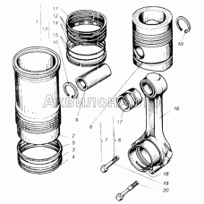 Поршень и шатун двигателей ЯМЗ-240, ЯМЗ-240Б