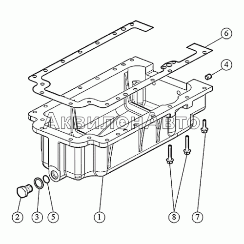 Установка картера масляного. Установка картера масляного.