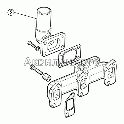 Установка выпускного тракта.