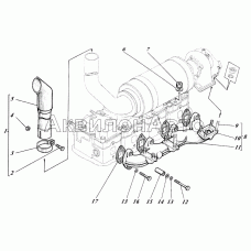 Установка коллектора выпускного 440-07c1