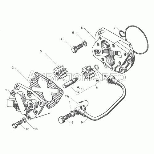 Масляный насос коробки передач ЯМЗ-239.17-22 Масляный насос коробки передач ЯМЗ-239.17-22