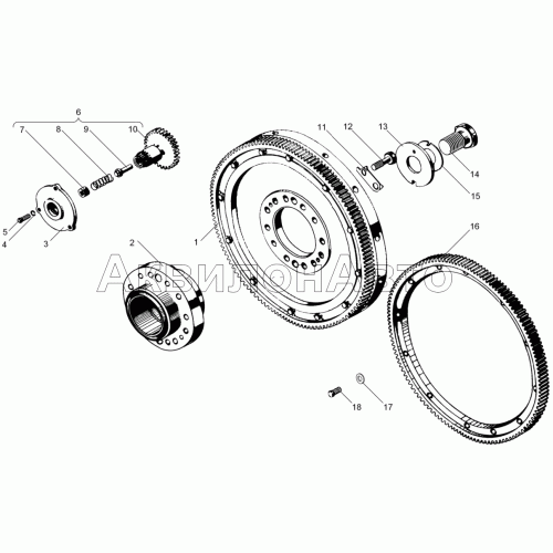 Маховик и механизм проворота