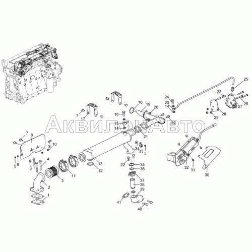 Система рециркуляции отработанных газов (Двигатель ЯМЗ-536-10) Система рециркуляции отработанных газов (Двигатель ЯМЗ-536-10)