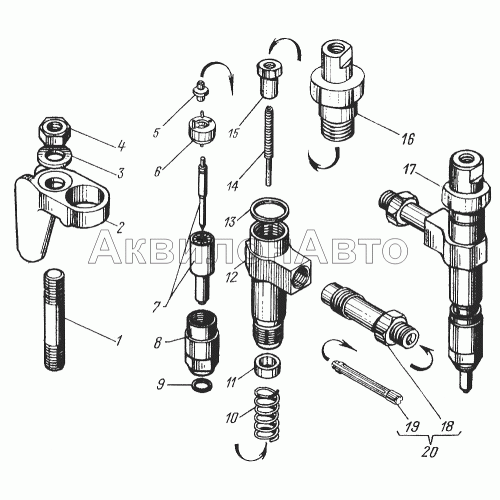 Форсунка для двигателей с общими головками Форсунка для двигателей с общими головками