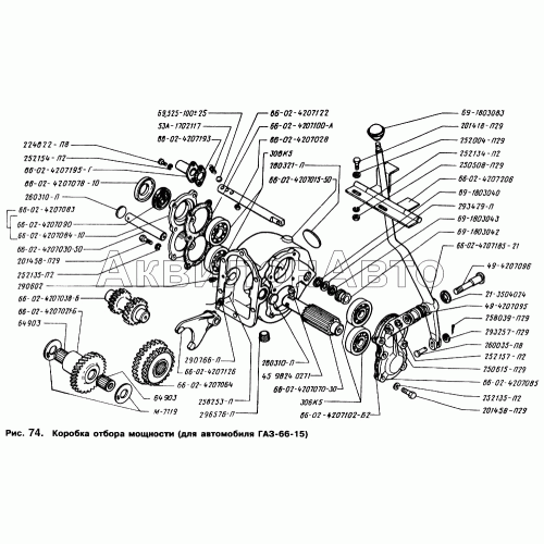 Коробка отбора мощности (для автомобиля ГАЗ-66-15)