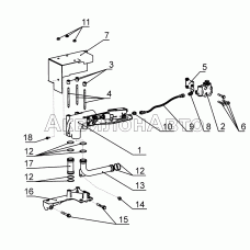 Система подвода отработавших газов в охладитель (Евро-4)