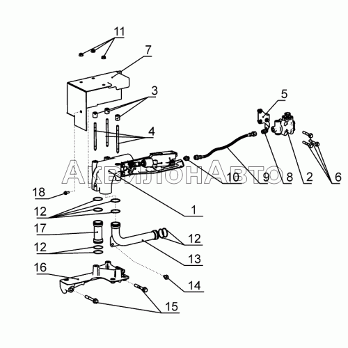 Система подвода отработавших газов в охладитель (Евро-4)