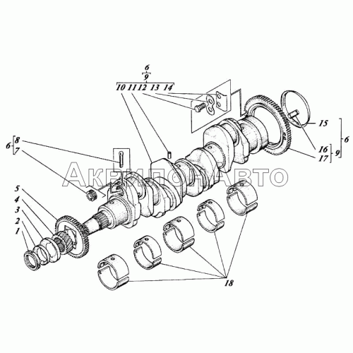 Вал коленчатый 444-04с1-50 Вал коленчатый 444-04с1-50