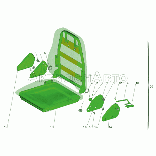 Подушка и спинка сидения