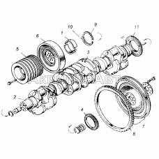 Коленчатый вал и маховик