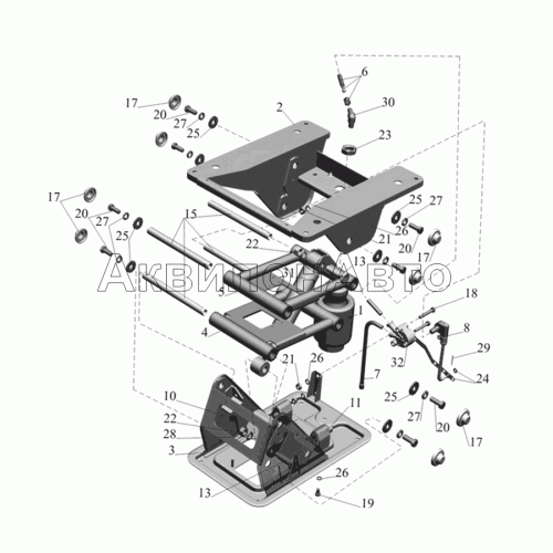 Подставка сиденья с пневмооборудованием 6430-6807006-010