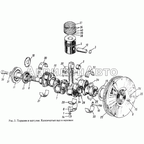 Поршни и шатуны. Коленчатый вал и маховик Поршни и шатуны. Коленчатый вал и маховик