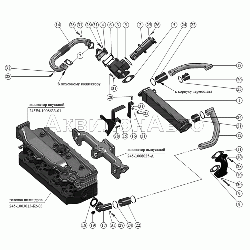 Установка системы рециркуляции отработавших газов. Установка системы рециркуляции отработавших газов.