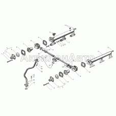 Водяные трубы и термостаты системы охлаждения двигателей ЯМЗ-238НД3 и ЯМЗ-238НД4