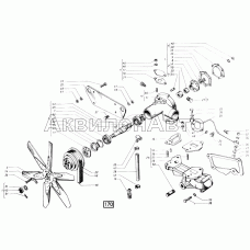 Насос водяной и вентилятор СМД-21, -22, 22А, 23, 23.01, 23.02, 24, 24.01, 24.02