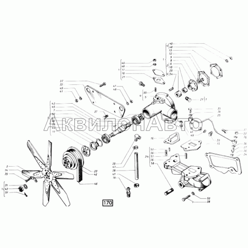 Насос водяной и вентилятор СМД-21, -22, 22А, 23, 23.01, 23.02, 24, 24.01, 24.02 Насос водяной и вентилятор СМД-21, -22, 22А, 23, 23.01, 23.02, 24, 24.01, 24.02