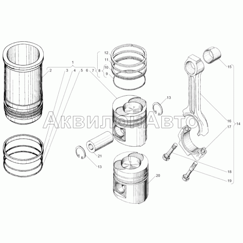 Поршень и шатун