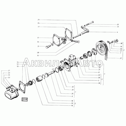 Установка гидронасоса(1) СМД-21, -22, 22А, 23, 23.01, 23.02, 24, 24.01, 24.02 Установка гидронасоса(1) СМД-21, -22, 22А, 23, 23.01, 23.02, 24, 24.01, 24.02