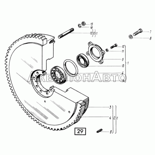 Маховик СМД-17,-17Н.01,-17Н.02,-17Н.03,-17Н.04,-18,-18Н.01,-18Н.02,-18Н.03,-18Н.04