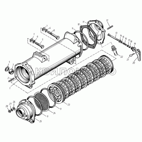 Радиатор водомасляный и краник сливной