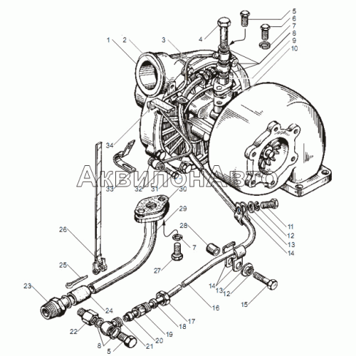 Трубки подвода и слива масла турбокомпрессора