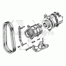 Генератор в сборе, его крепление и привод