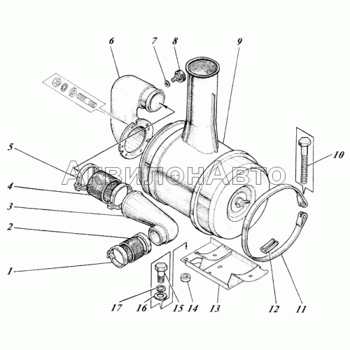 Установка воздухоочистителя 440-35-12с1 Установка воздухоочистителя 440-35-12с1