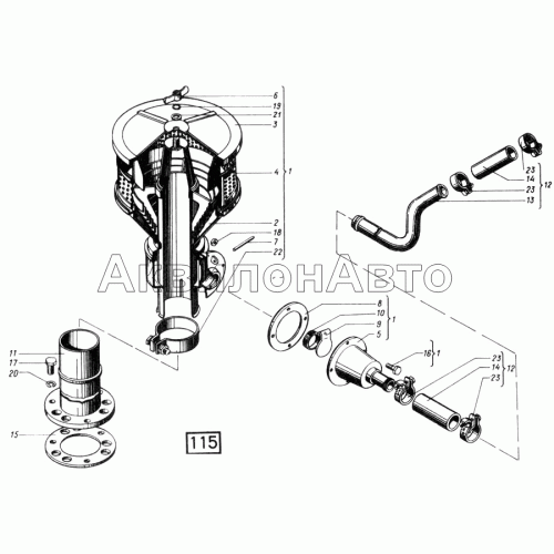 Предочиститель с обратным клапаном СМД-17,-17Н.01,-17Н.02,-17Н.03,-17Н.04,-18,-18Н.01,-18Н.02,-18Н.03,-18Н.04
