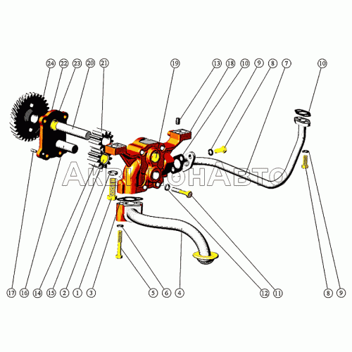 Установка масляного насоса. Установка приёмника масляного насоса Установка масляного насоса. Установка приёмника масляного насоса