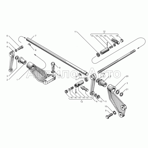 Привод управления регулятором двигателей ЯМЗ-850.10, ЯМЗ-8501.10