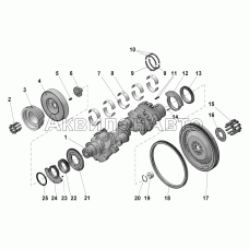 Коленчатый вал и маховик