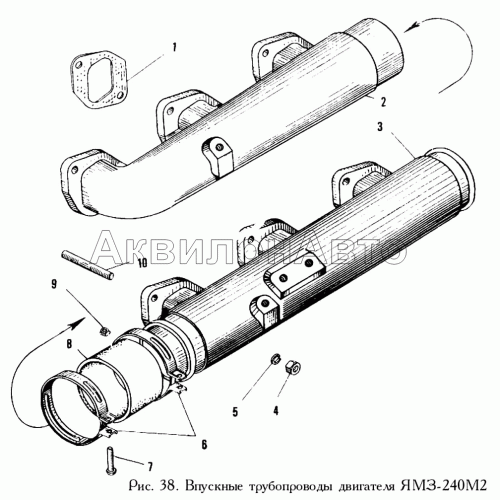 Впускные трубопроводы двигателя ЯМЗ-240М2