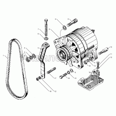 Генератор в сборе, его крепление и привод
