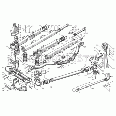 Трубы и термостаты системы охлаждения двигателей ЯМЗ-8502.10, ЯМЗ-8502.10-08, ЯМЗ-8503.10