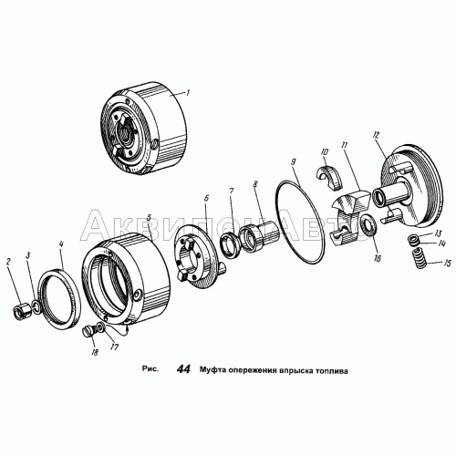 Муфта опережения впрыска топлива